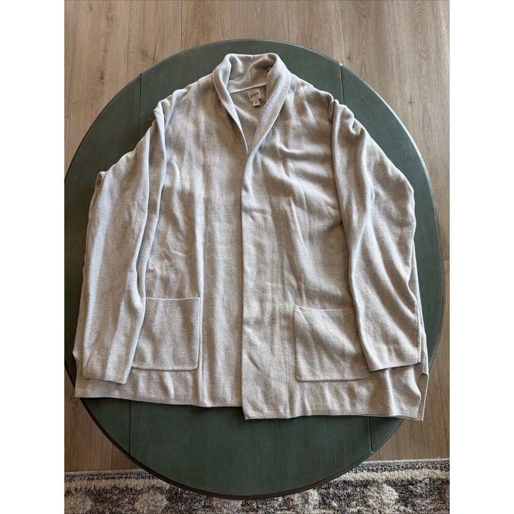 J.Crew 2X Beige Shawl Collar Cardigan Sweater Jacket Pockets BA866